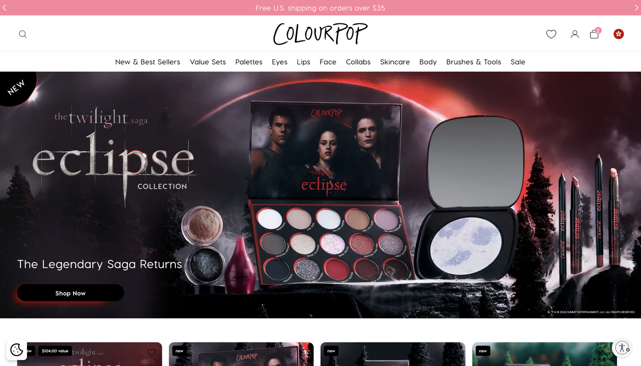 ColourPop 独立站首页 ColourPop 独立站首页