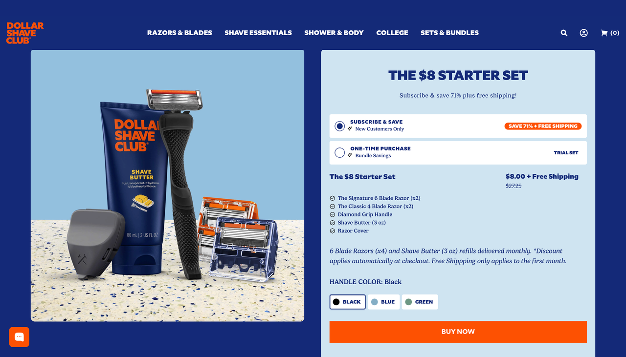 Dollar Shave Club 「 8 美元入门订阅套装」 Dollar Shave Club 「 8 美元入门订阅套装」