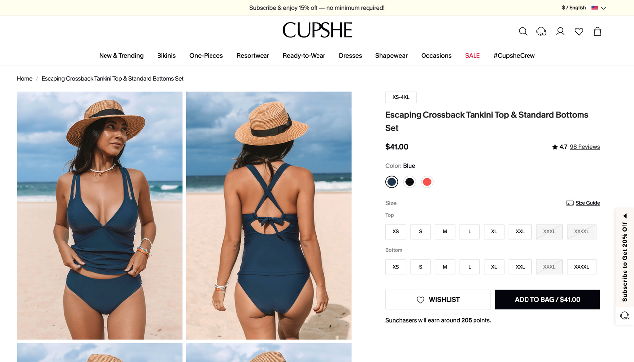 Cupshe 商品详情页 Cupshe 商品详情页