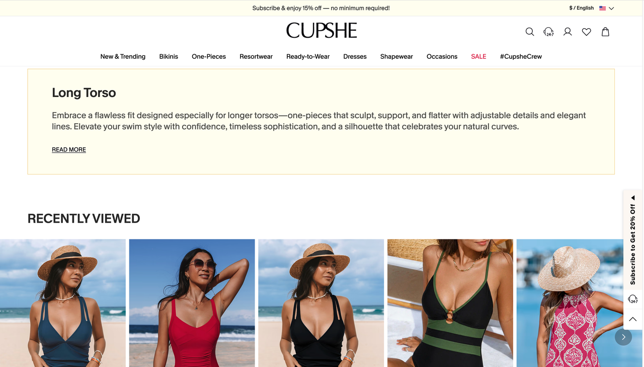 Cupshe Long Torso 系列 Cupshe Long Torso 系列