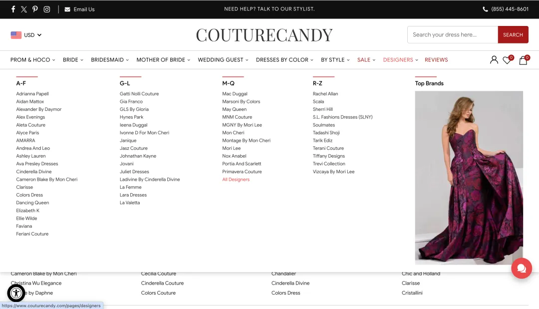 Couture Candy 「设计师」页面 Couture Candy 「设计师」页面
