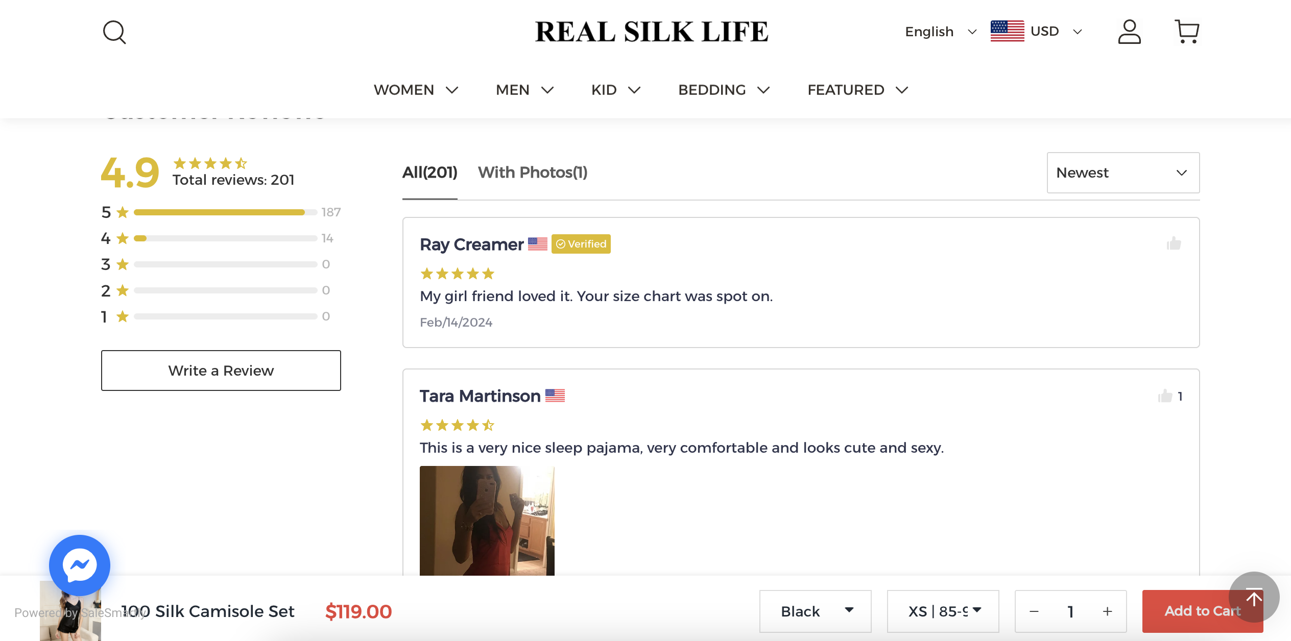 Real Silk Life 商品详情页评论 Real Silk Life 商品详情页评论