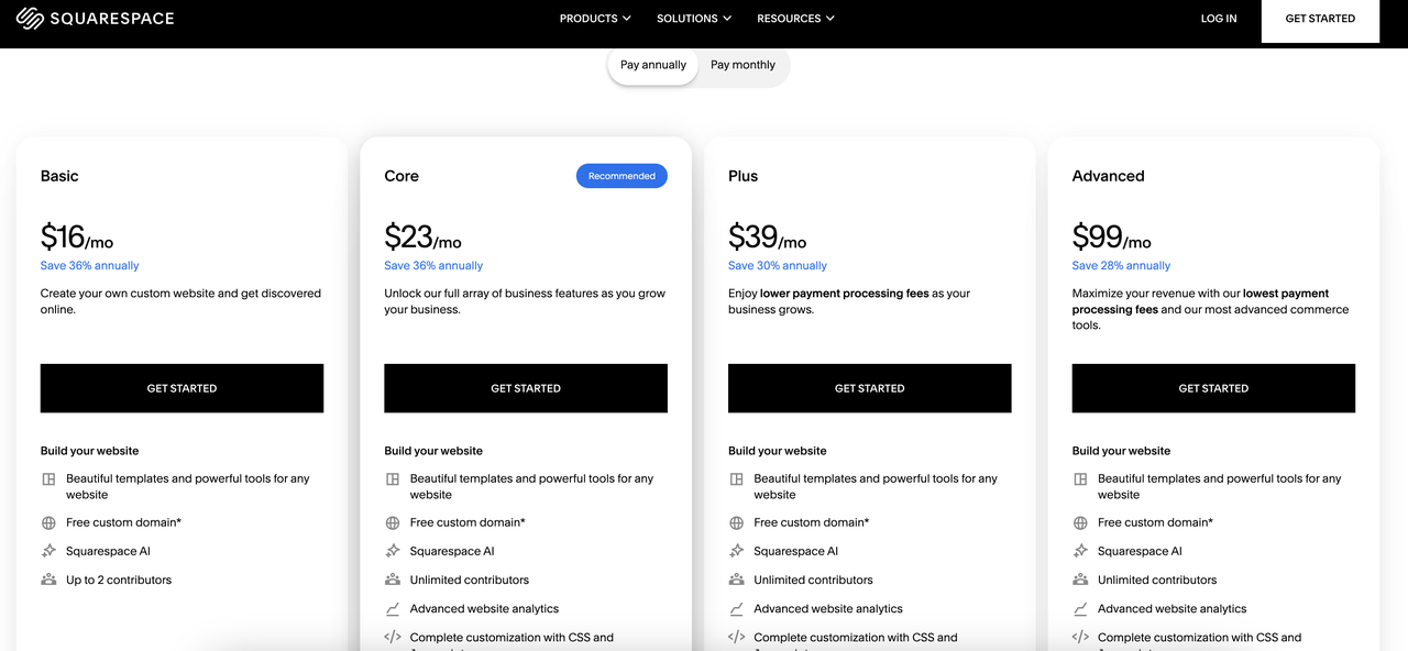 Squarespace 建站价格 Squarespace 建站价格