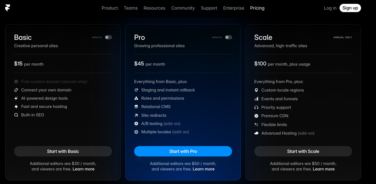 Framer AI 价格 Framer AI 价格