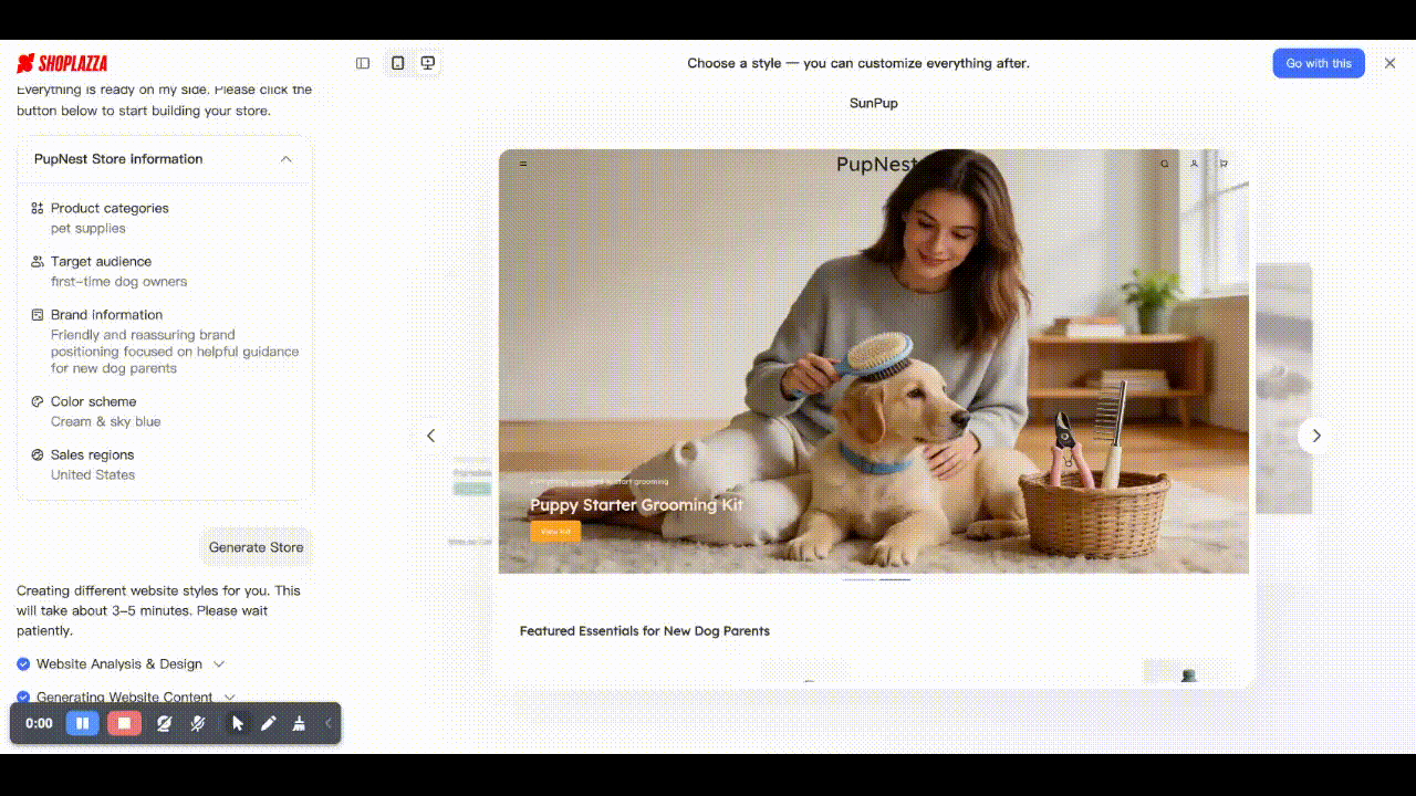 AI 生成和预览电商店铺 AI 生成和预览电商店铺