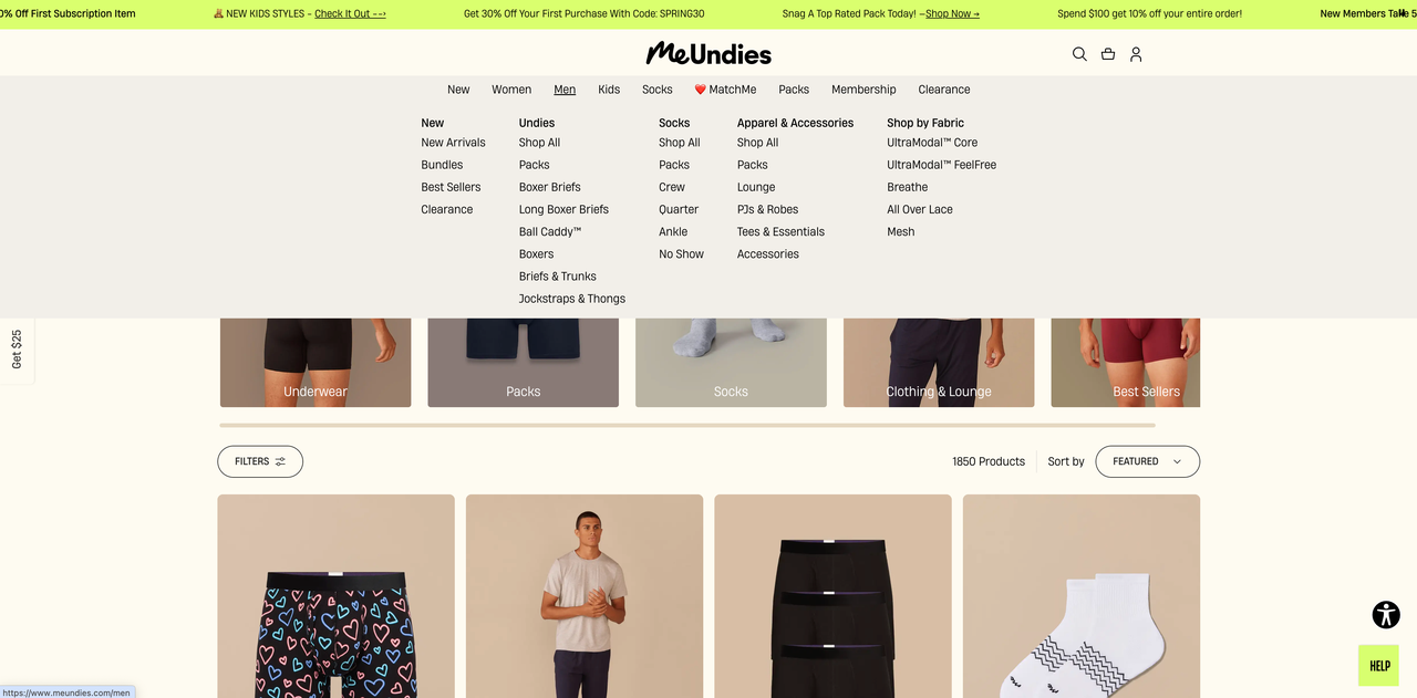 MeUndies 商品专辑页 MeUndies 商品专辑页