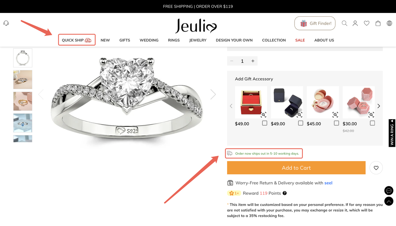 Jeulia 的发货承诺 Jeulia 的发货承诺