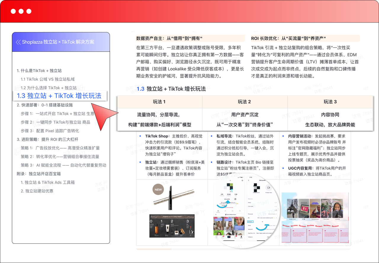 Shoplazza 独立站 × TikTok 解决方案 Shoplazza 独立站 × TikTok 解决方案