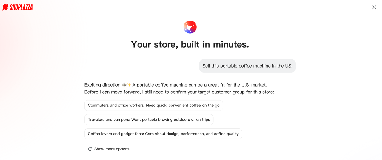 Shoplazza AI 建站工具引导提问 Shoplazza AI 建站工具引导提问