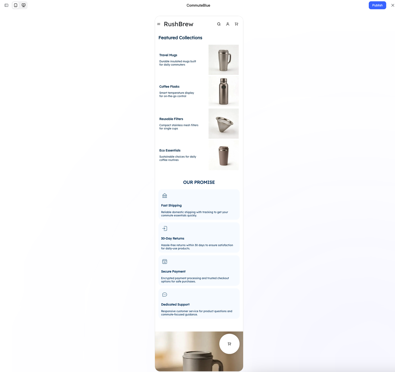 Shoplazza AI 建站支持移动端自适应 Shoplazza AI 建站支持移动端自适应
