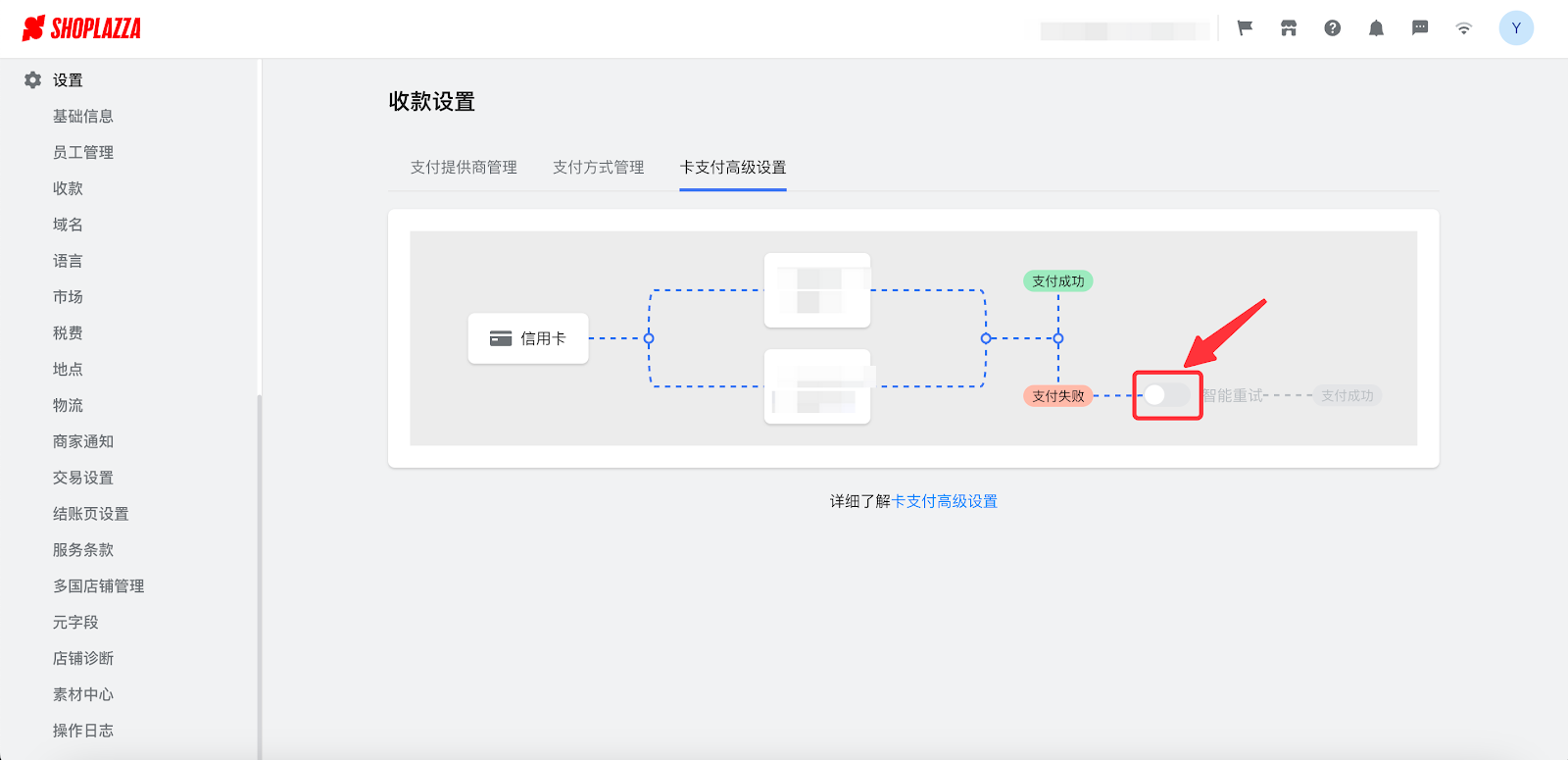 shoplazza后台智能重试设置