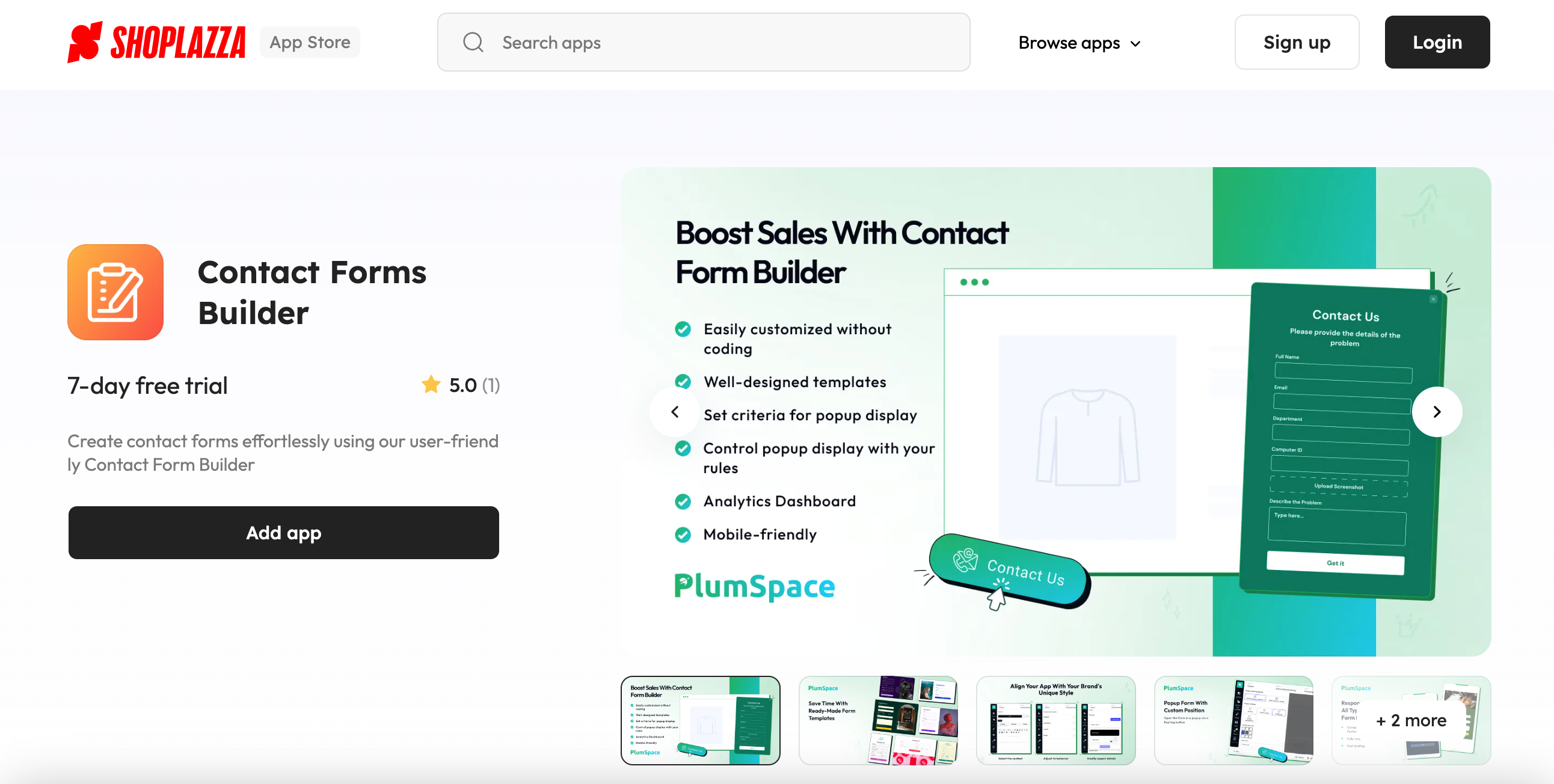 PlumSpace在店匠官网应用商店上架