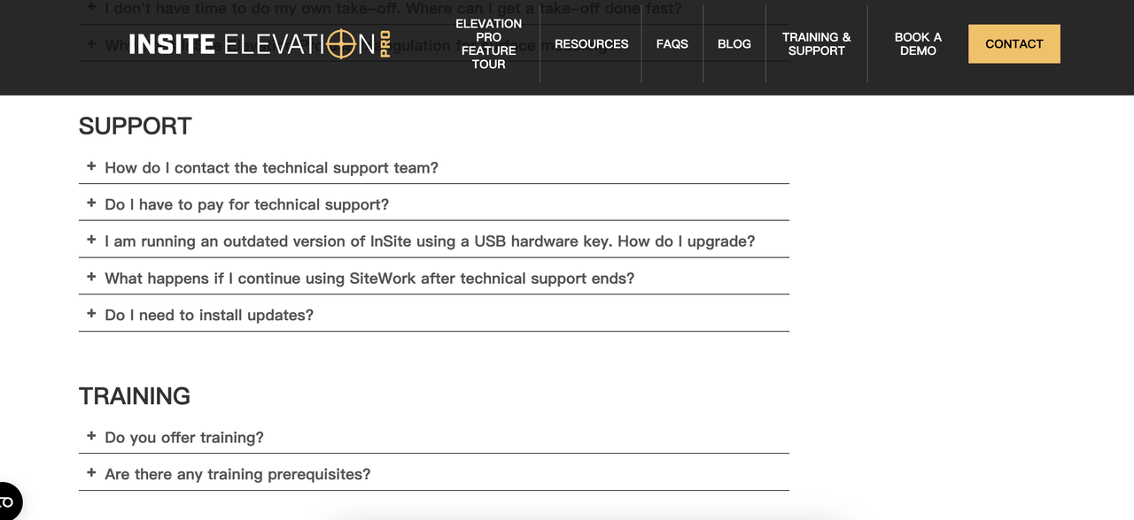 Insite Elevation Pro 的 FAQ 页面.png Insite Elevation Pro 的 FAQ 页面.png