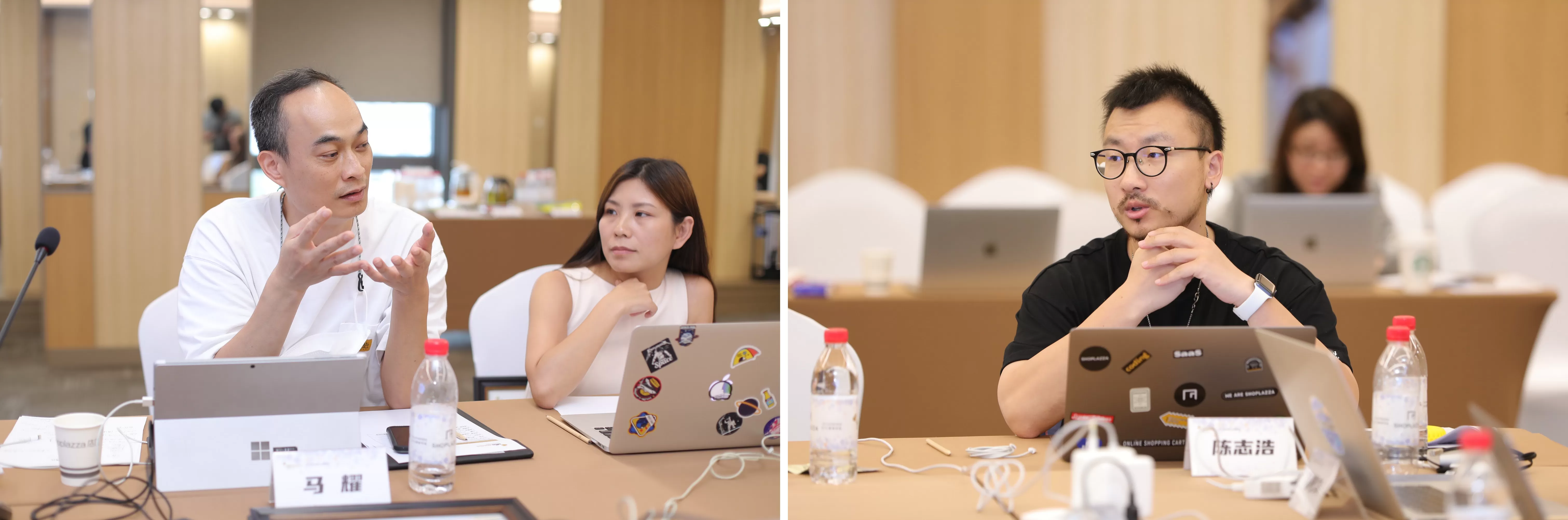 i2mago 原象 CEO 马耀、右：店匠SHOPLAZZA 联合创始人陈志浩